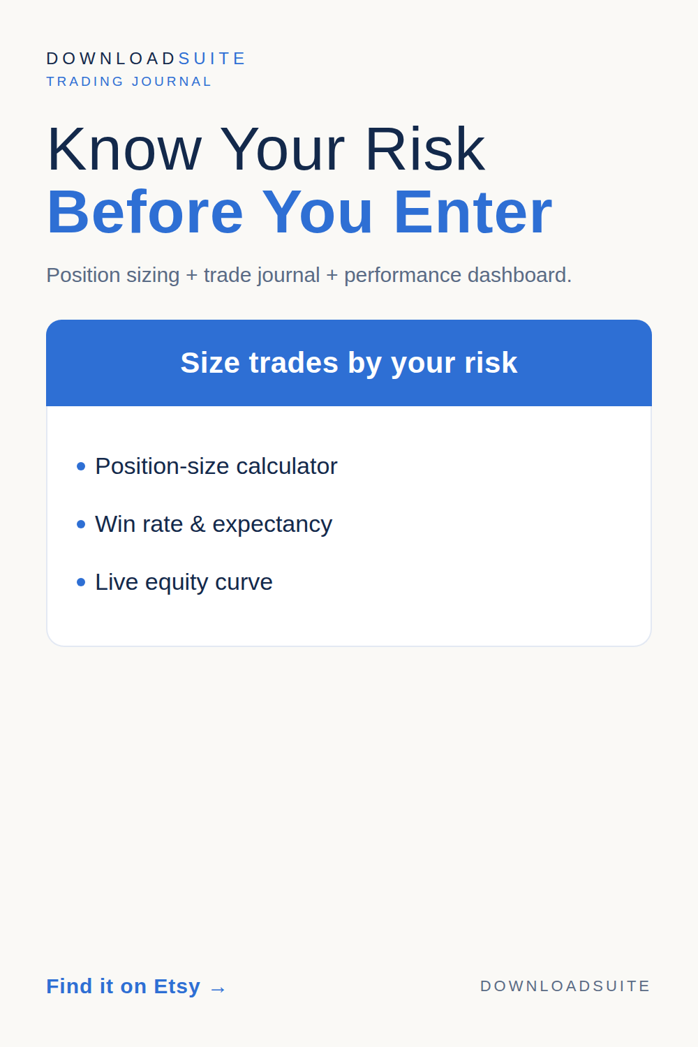 Trading Journal + Risk Calculator
