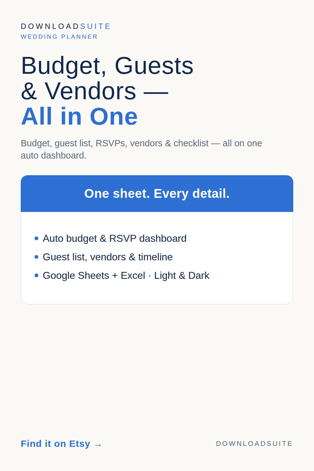 Wedding Planner Spreadsheet